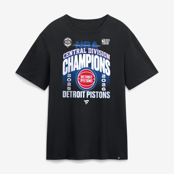 Detroit Pistons Black 2026 Central Division Champions Locker Room T-Shirt