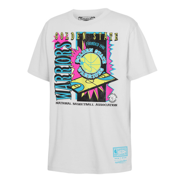 Детская футболка Golden State Warriors Mitchell & Ness White Neon Court Shock