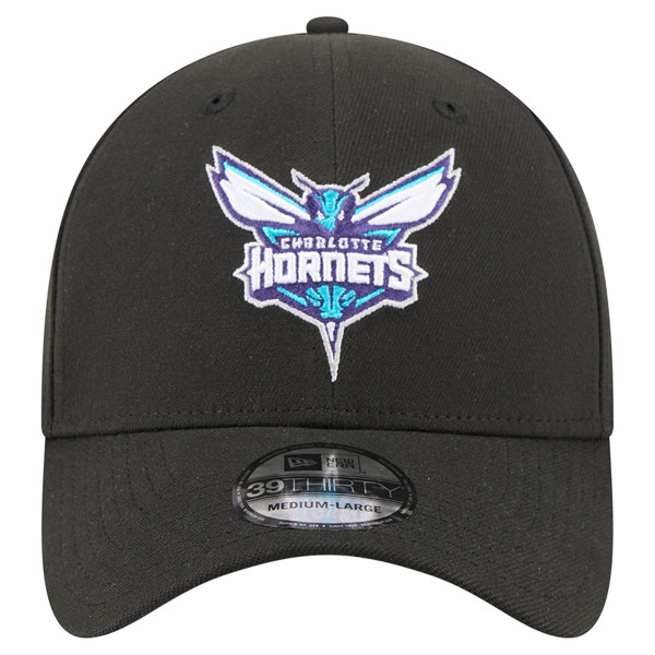 Бейсболка Charlotte Hornets New Era Black 39THIRTY