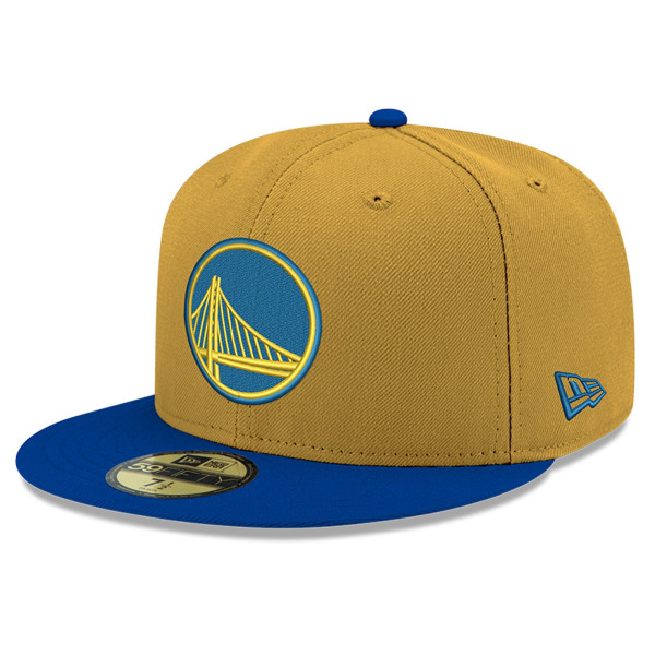 Бейсболка Golden State Warriors New Era Gold Two-Tone 59FIFTY