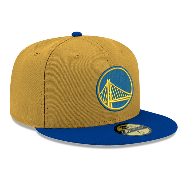 Бейсболка Golden State Warriors New Era Gold Two-Tone 59FIFTY
