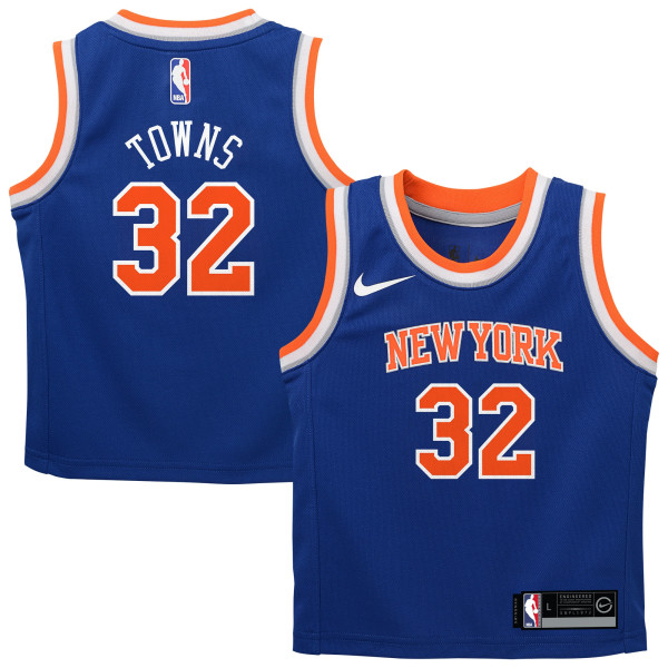 Джерси Preschool New York Knicks Karl-Anthony Towns Nike Blue Replica Swingman - Icon Edition