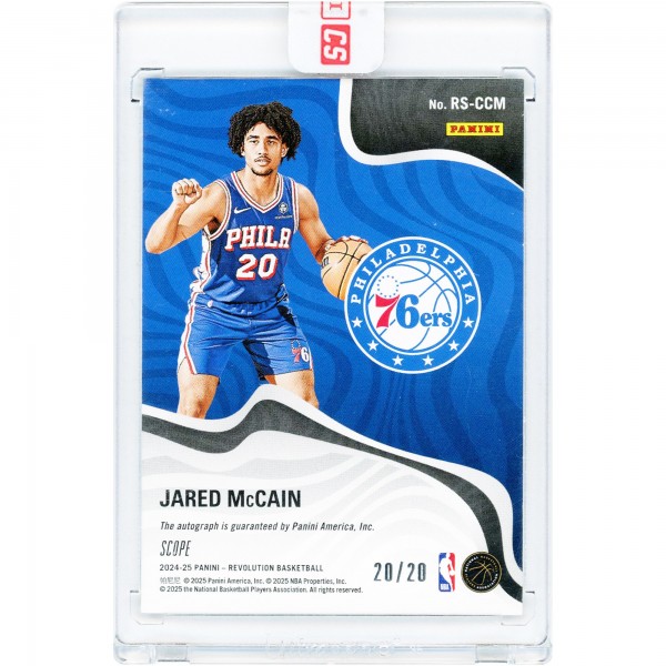 Jared McCain Philadelphia 76ers Autographed 2024-25 Panini Revolution Scope #RS-CCM #20/20 Rookie Card