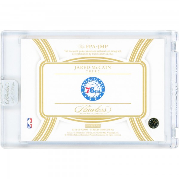 Jared McCain Philadelphia 76ers Autographed 2024-25 Panini Flawless Ruby #FPA-JMP #6/15 Rookie Card