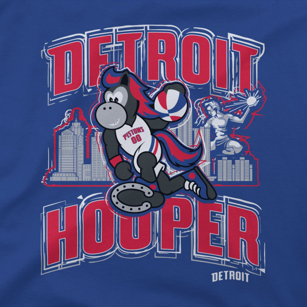 Подростковая Detroit Pistons Stadium Essentials Blue Mascot City Elementized T-Shirt