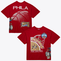 Футболка Philadelphia 76ers Mitchell & Ness Red Hardwood Classics Logo Blast