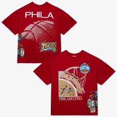 Футболка Philadelphia 76ers Mitchell & Ness Red Hardwood Classics Logo Blast
