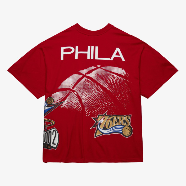 Футболка Philadelphia 76ers Mitchell & Ness Red Hardwood Classics Logo Blast