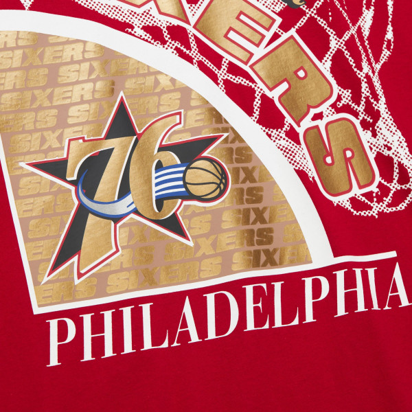 Футболка Philadelphia 76ers Mitchell & Ness Red Hardwood Classics Logo Blast