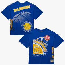 Футболка Golden State Warriors Mitchell & Ness Royal Hardwood Classics Logo Blast