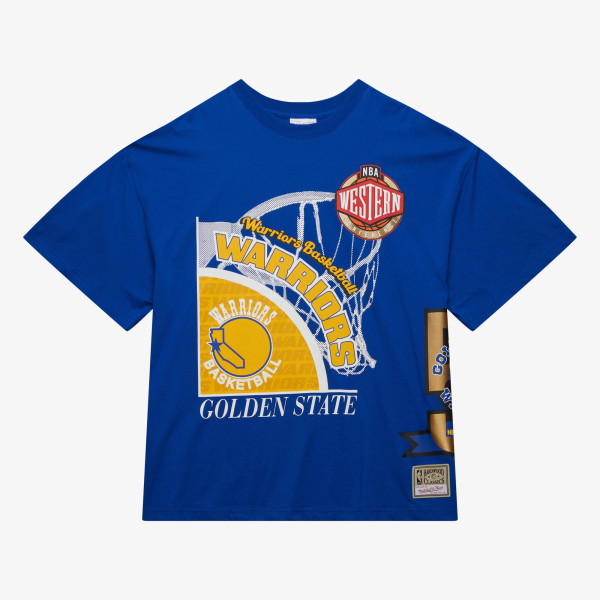 Футболка Golden State Warriors Mitchell & Ness Royal Hardwood Classics Logo Blast