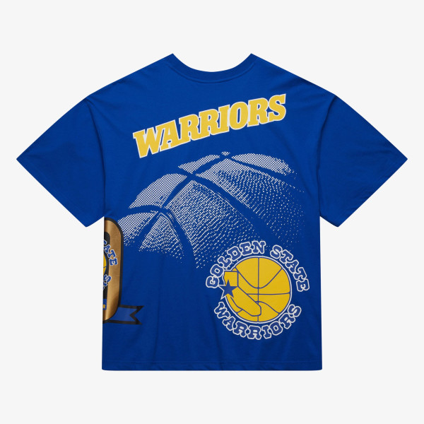 Футболка Golden State Warriors Mitchell & Ness Royal Hardwood Classics Logo Blast