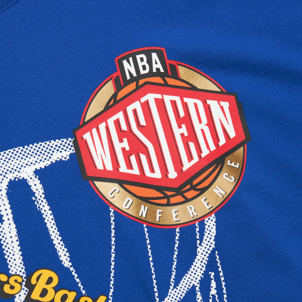 Футболка Golden State Warriors Mitchell & Ness Royal Hardwood Classics Logo Blast