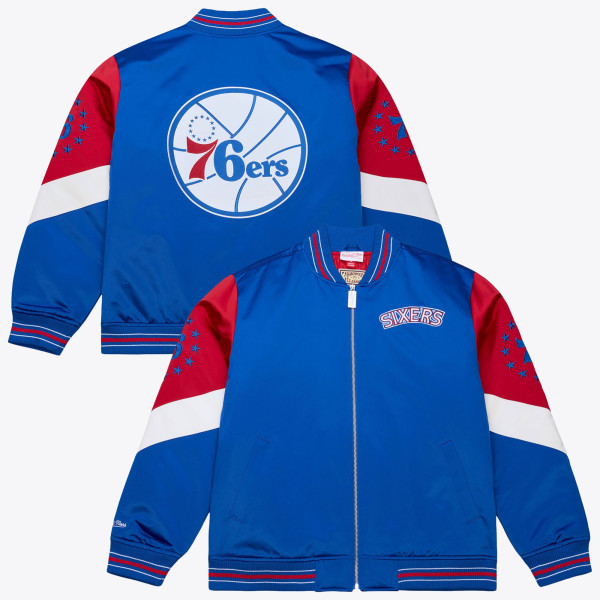 Куртка Philadelphia 76ers Mitchell & Ness Royal Throw It Back Heavyweight Satin Full-Zip