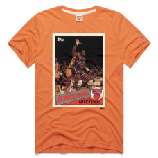 Футболка Unisex New York Knicks Patrick Ewing Homage Orange Topps Trading Card Tri-Blend