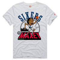 Футболка Unisex Philadelphia 76ers Tyrese Maxey Homage Ash Signature Tri-Blend
