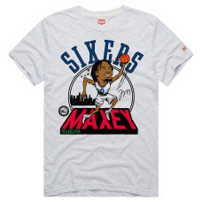 Футболка Unisex Philadelphia 76ers Tyrese Maxey Homage Ash Signature Tri-Blend