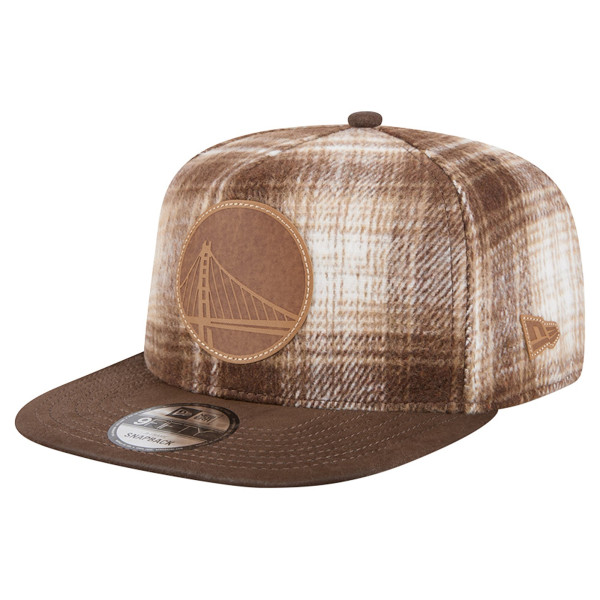 Бейсболка Golden State Warriors New Era Brown Plaid 9FIFTY A-Frame