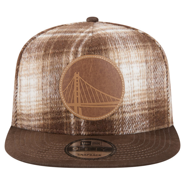Бейсболка Golden State Warriors New Era Brown Plaid 9FIFTY A-Frame