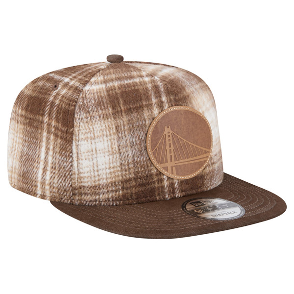 Бейсболка Golden State Warriors New Era Brown Plaid 9FIFTY A-Frame