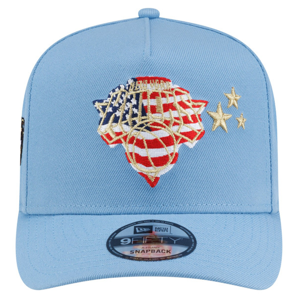 Бейсболка New York Knicks New Era Powder Blue America's 250th 9FIFTY A-Frame