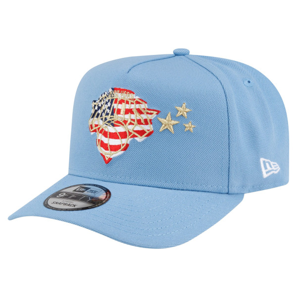 Бейсболка New York Knicks New Era Powder Blue America's 250th 9FIFTY A-Frame