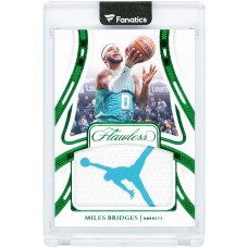 Карточка Miles Bridges Charlotte Hornets 2023-24 Panini Flawless Emerald Game-Used Jumpman Logo Dual-Color Relic #PAT-MLB #3/5