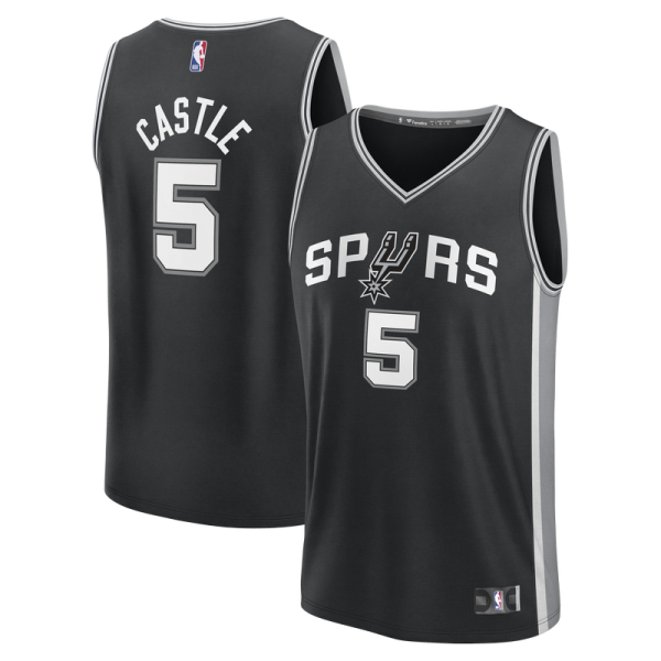 Подростковая San Antonio Spurs Stephon Castle Fanatics Black Fast Break Jersey - Icon Edition