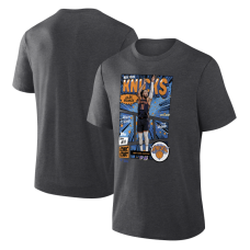Футболка New York Knicks Jalen Brunson Charcoal Topps Comic Court Tri-Blend