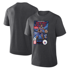 Футболка Philadelphia 76ers VJ Edgecombe Charcoal Topps Comic Court Tri-Blend