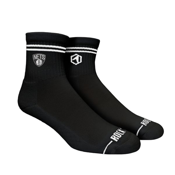 Unisex Brooklyn Nets Rock Em Black Casual Stripe Quarter-Length Socks