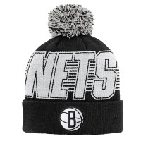 Детская шапка с помпоном Brooklyn Nets Outerstuff Black Cuffed