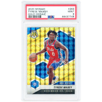 Карточка Tyrese Maxey Philadelphia 76ers 2020-21 Panini Mosaic Gold Mosaic Prizm #263 #3/10 PSA Authenticated 9