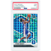 Карточка Tyrese Maxey Philadelphia 76ers 2020-21 Panini Mosaic Peacock Choice Prizm #203 PSA Authenticated 9