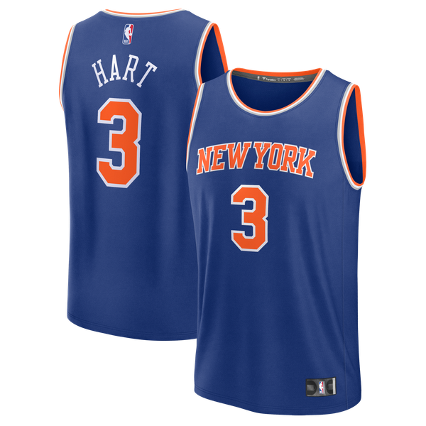 Джерси Josh Hart New York Knicks Fanatics Fast Break - Blue - Icon Edition
