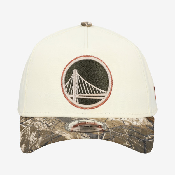 Бейсболка Golden State Warriors New Era Cream Realtree Chrome Two-Tone 9FORTY A-Frame