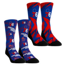 Unisex Philadelphia 76ers Rock Em Socks Game Day 2-Pack Crew Socks