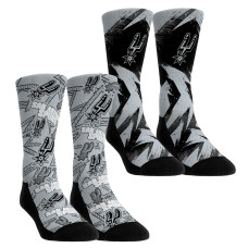 Unisex San Antonio Spurs Rock Em Socks Game Day 2-Pack Crew Socks