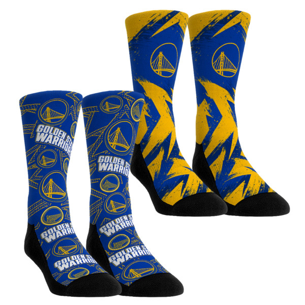 Unisex Golden State Warriors Rock Em Yellow Game Day 2-Pack Crew Socks
