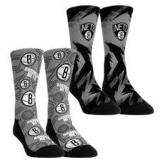 Unisex Brooklyn Nets Rock Em Black Game Day 2-Pack Crew Socks