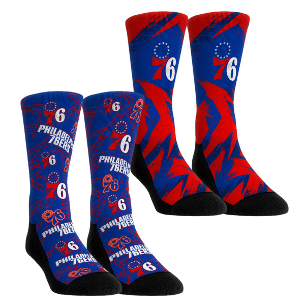 Подростковая Philadelphia 76ers Rock Em Socks Game Day 2-Pack Crew Socks