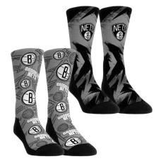 Детская Brooklyn Nets Rock Em Black Game Day 2-Pack Crew Socks