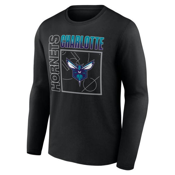 Именная футболка с длинным рукавом Charlotte Hornets Black Home Court Pop Name & Number