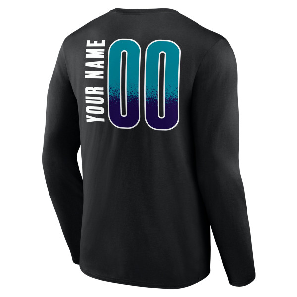 Именная футболка с длинным рукавом Charlotte Hornets Black Home Court Pop Name & Number