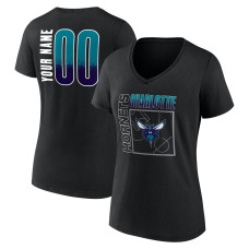 Женская Именная футболка Charlotte Hornets Black Home Court Pop Name & Number V-Neck