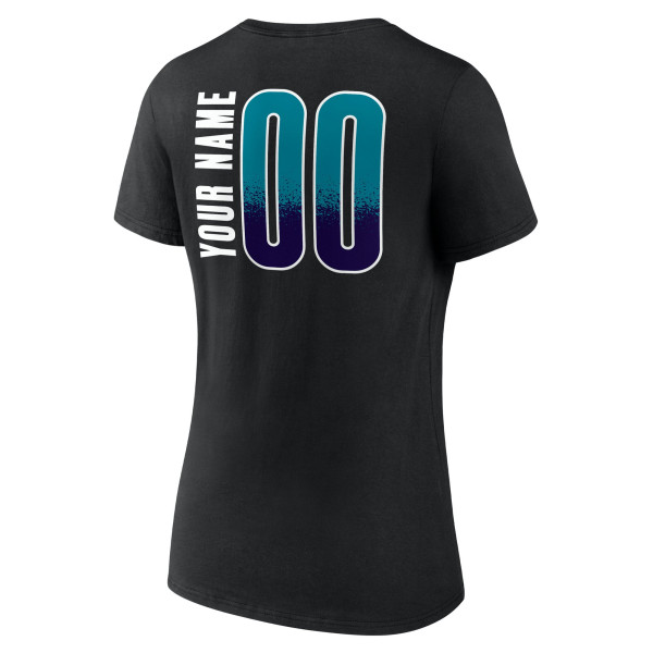 Женская Именная футболка Charlotte Hornets Black Home Court Pop Name & Number V-Neck