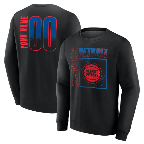Detroit Pistons Black Home Court Pop Personalized Name & Number Sweatshirt