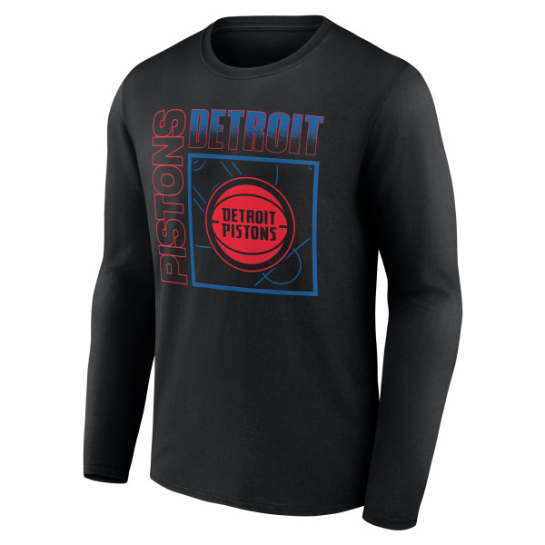Detroit Pistons Black Home Court Pop Personalized Name & Number Long Sleeve T-Shirt