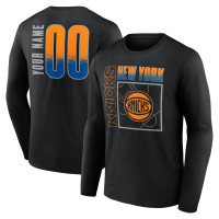 Именная футболка с длинным рукавом New York Knicks Black Home Court Pop Name & Number