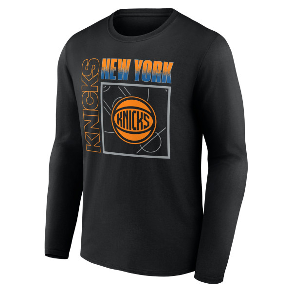 Именная футболка с длинным рукавом New York Knicks Black Home Court Pop Name & Number